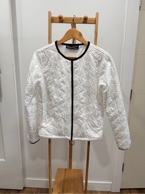 Under Armour White Quilted Jacket with Black Trim